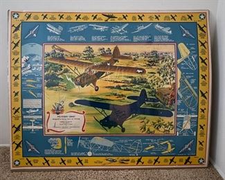 Aeronca “Air Scout” Pre-Flight Chart Training Poster 1942   42” x 34”