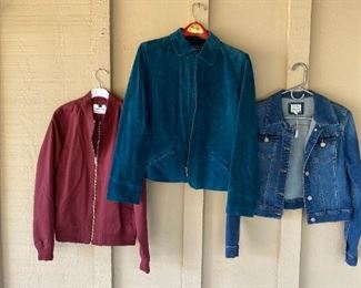 Top Man Red Bomber Jacket, Suede Jacket, Denim Jacket