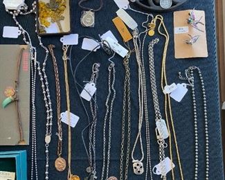 Religious iconography, necklaces, medallions, and rosaries 