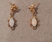 w14k gold and genuine opal earrings41 t