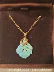 w14k gold and genuine opal necklace and pendant51 t