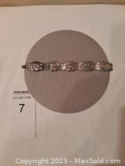 wmexico silver bracelet with shell inlays71 t