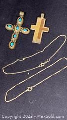 wsterling silver cross pendants and chains1121 t