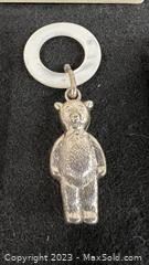 wvintage kalo shop chicago sterling marked teething ring hollow bear641 t
