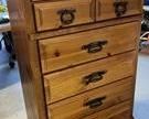 w6 drawer knotty pine highboy dresser701 t