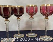 wred bohemian crystal moser goblet wine glasses1071 t