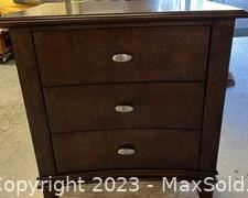 wwood 3 drawer curved front small dresser721 t