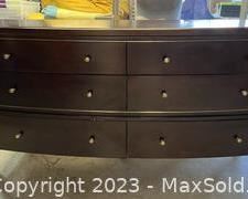 wwood 6 drawer curved front dresser731 t