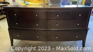 wwood 6 drawer curved front dresser731 t