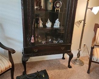 Vintage Chippendale Style Bookcase, 1 Drawer and on Ball & Claw Feet