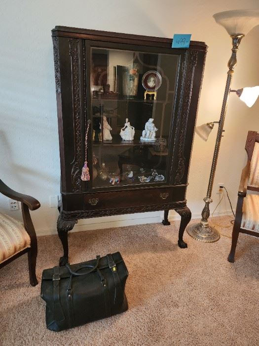 Vintage Chippendale Style Bookcase, 1 Drawer and on Ball & Claw Feet