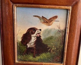 Oil " Dog and Butterfly"