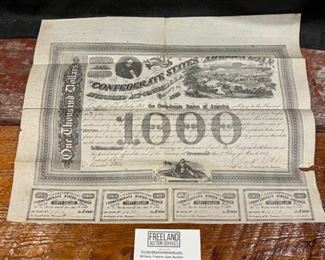 $1000 confederate treasury note