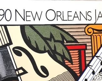 1990 New Orleans Jazz and Heritage Festival Poster Signed "Louise Mouton" Stamped ProCreations 1366/2500