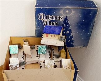 Putz Christmas Village Houses - set of 8