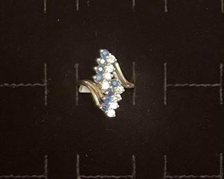 14K Diamond & Sapphire Ring