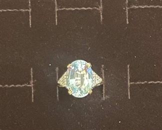 14K Topaz & Diamond Ring 