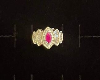 14K Diamond & Ruby Ring 
