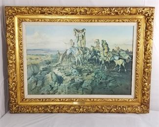 Reproduction on canvas ~ In the wake of the Hunters ~ C.M. Russell