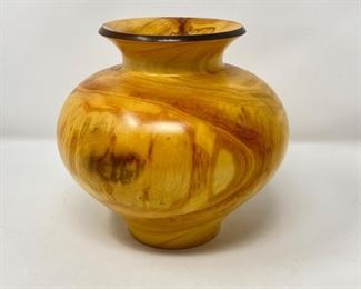 Hand turned wood vase