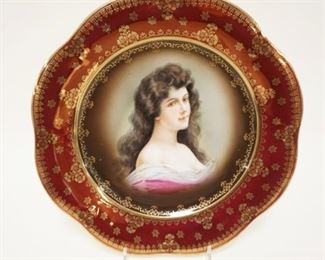 1053	ROYAL VIENNA PORTRAIT PLATE, AMOROSA, APPROXIMATELY 9 1/2 IN
