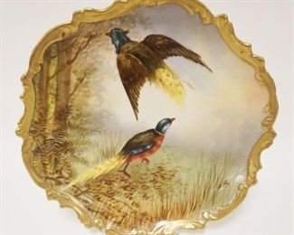 1055	ANTIQUE HAND PAINTED PLATE W/GILT DECORATED EDGE OF PHEASANTS, ARTIST SIGNED, APPROXIMATELY 10 IN
