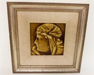1088	ANTIQUE PORTRAIT TILE FRAMED, APPROXIMATELY 12 IN X 12 IN OVERALL

