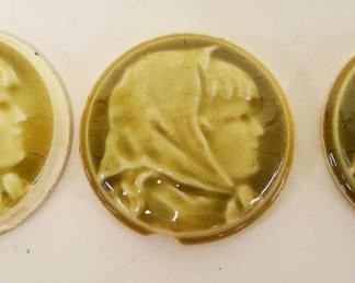 1090	ANTIQUE ROUND PORTRAIT TILES, APPROXIMATELY 2 3/4 IN

