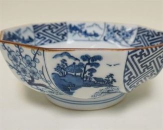 1095	ASIAN PORCELAIN BOWL W/PANELED SIDES, APPROXIMATELY 7 1/4 IN X 3 1/4 IN HIGH

