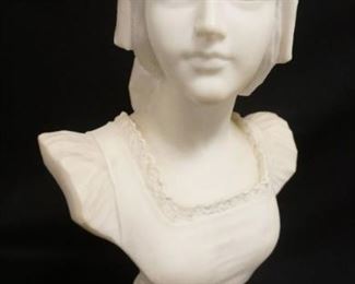 1121	UGO PASSANI CARVED MARBLE BUST OF A WOMAN 2 PART SIGNED ON BACK, APPROXIMATELY 20 IN HIGH
