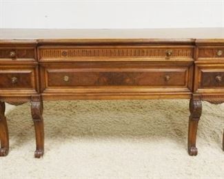 1156	WALNUT SERVER W/8 DRAWERS & 2 DOORS, DRAWERS HAVING BURL FRONTS, IN NEED OF RESTORATION, APPROXIMATELY 84 IN X 24 IN X 33 IN HIGH

