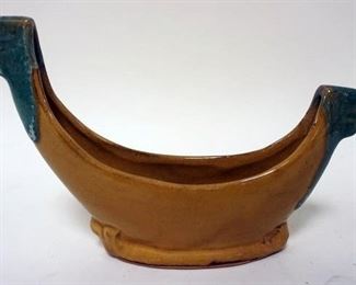 1179	VAN BRIGGLE ART POTTERY BANANA SHAPED VESSEL, APPROXIMATELY 2 IN X 7 IN X 5 IN H
