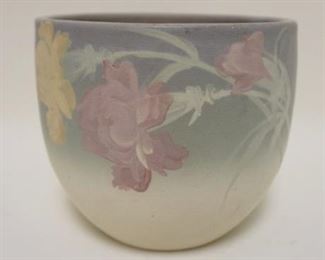 1187	WELLER ART POTTER JARDINIERE *HUDSON FLORAL*, APPROXIMATELY 7 3/4 IN H
