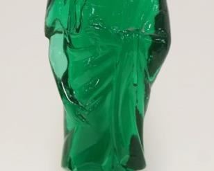 1205	EMERALD SOLID GLASS FIGURE OF ASIAN MAN, HAS A THREADED BASE, APPROXIMATELY 12 IN HIGH
