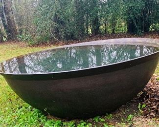 early Billeaud  Plantation sugar kettle----------------------6' 8" wide by 2'3" tall