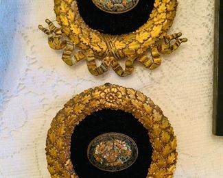pair  of Italian 19th c  Micro Mosaics 