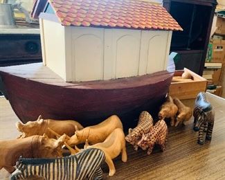 precious hand made large "Noah's Ark" with animals