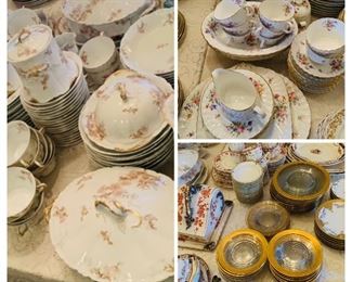 Theodore Haviland china (100 plus piece set) and right corner is a Minton set