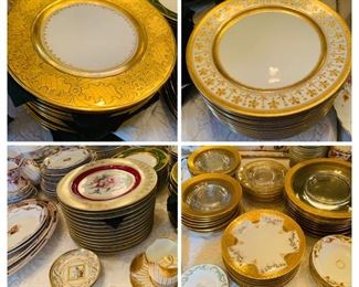 Upper left is Hutschenreuther Gleb from the Parsche Studios  upper right is  Crown Sutherland, lower left is  Thomas Bavaria,  and lower right includes  gold Limoges 