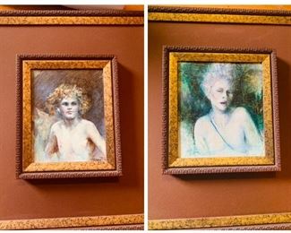 pair  of  original  paintings  by artist  Ted Reuwer
