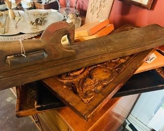 several  early Springerles (Swedish wooden cookie molds and notice the very rare  Swedish Mangle Board with a Dala Horse (very old)