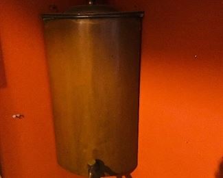 very early copper corner water kettle with original spigot