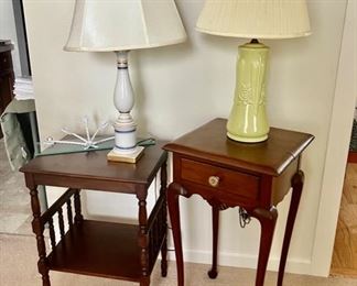 Vintage Side Tables; Table Lamps