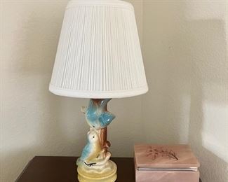 Sweet Ceramic Lamp; Quartz "Trinket" Box