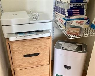 Printer, Shredder, File Cabinet