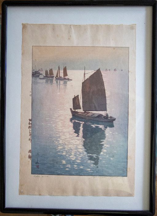 Woodblock Print Hiroshi Yoshida Calm Wind 1937 sm