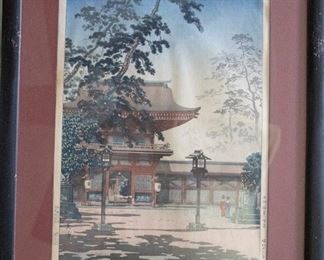 Woodblock Print Tsuchiya Koitsu  Kyushuhakuzaki Hachiman Shrine 1938