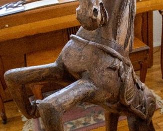Vintage handcarved horse 36"x47"