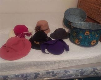 women's hats in hat box