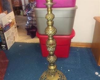 tall brass candle stand